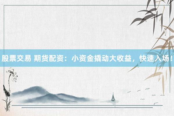 股票交易 期货配资：小资金撬动大收益，快速入场！
