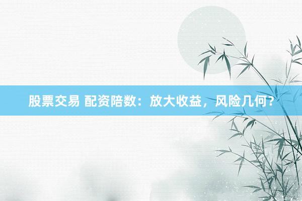股票交易 配资陪数：放大收益，风险几何？