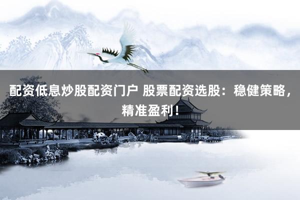配资低息炒股配资门户 股票配资选股：稳健策略，精准盈利！