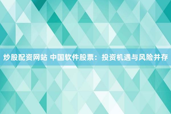 炒股配资网站 中国软件股票：投资机遇与风险并存