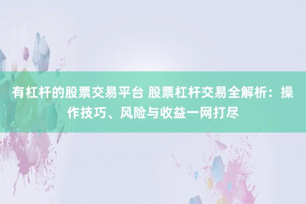 有杠杆的股票交易平台 股票杠杆交易全解析：操作技巧、风险与收益一网打尽