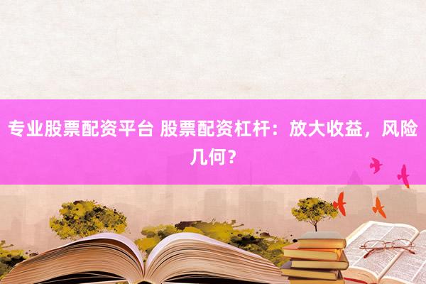 专业股票配资平台 股票配资杠杆：放大收益，风险几何？