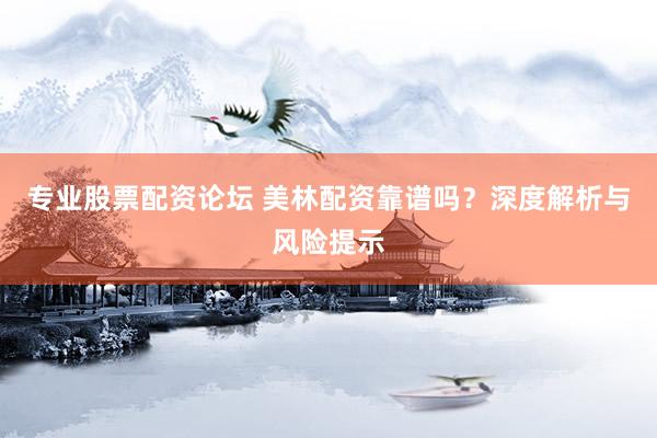 专业股票配资论坛 美林配资靠谱吗？深度解析与风险提示