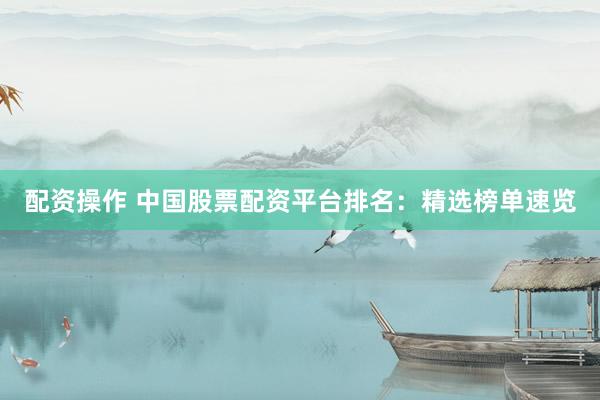 配资操作 中国股票配资平台排名：精选榜单速览