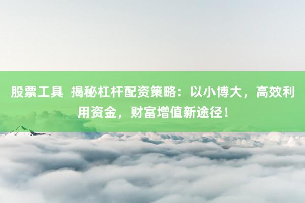 股票工具  揭秘杠杆配资策略：以小博大，高效利用资金，财富增值新途径！