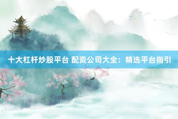 十大杠杆炒股平台 配资公司大全：精选平台指引