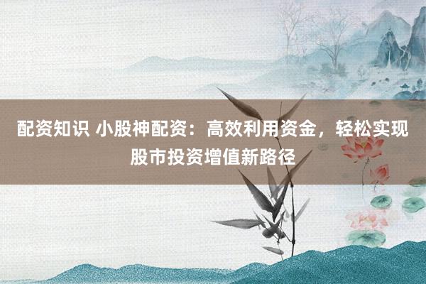 配资知识 小股神配资：高效利用资金，轻松实现股市投资增值新路径